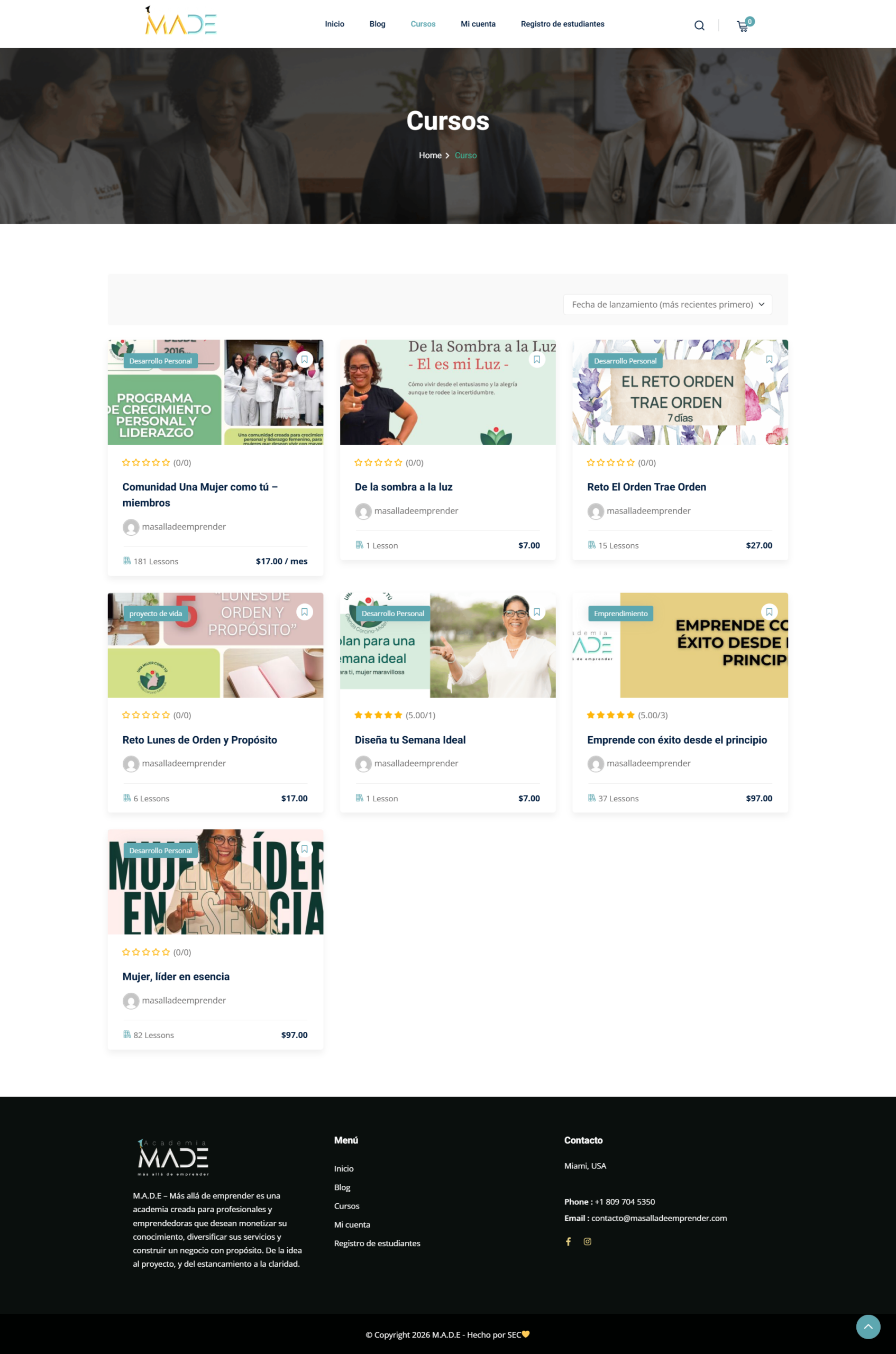 Academia M.A.D.E. cursos